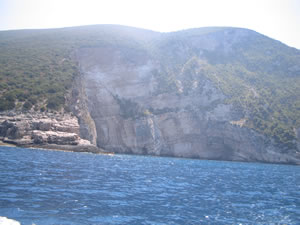 Cruising the western coastline of Zakynthos