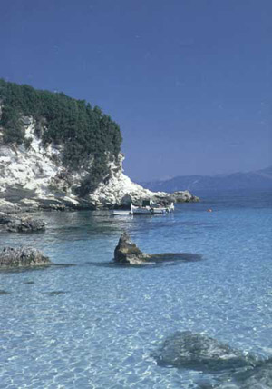 Beautiful shallow sea at Zakynthos